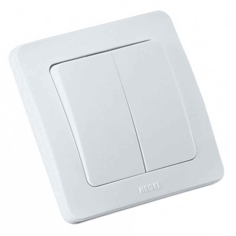 Выключатель с/у 2-кл. белый 10А HEGEL BC10-351