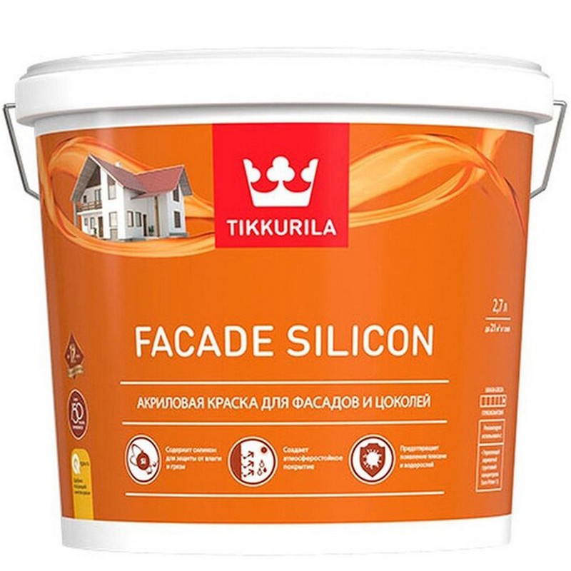 Краска фасадная TIKKURILA Fasade Silicon глубокоматовая база С 2,7л