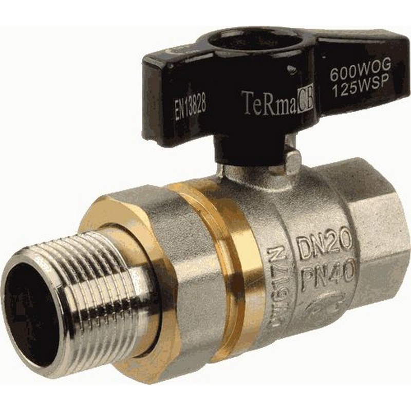 Кран шаровый 3/4 бант с американкой Terma-СВ 30215