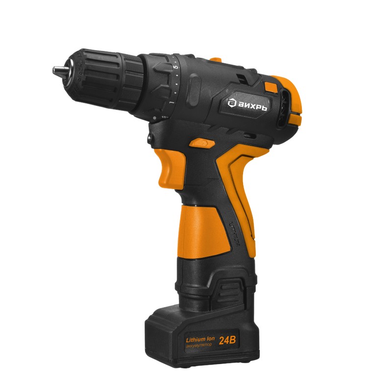 Дрель-шуруповерт акк. бесщет. ВИХРЬ ДА-24Л-2К/Б, 24в 2х2,0А/ч 55Нм 2-скор. БЗП10мм подсв. кейс