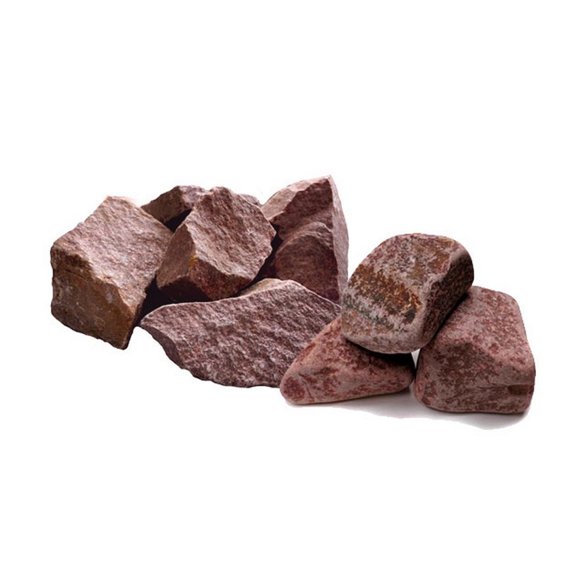 Камни для бани (малиновый кварцит) коробка 20кг