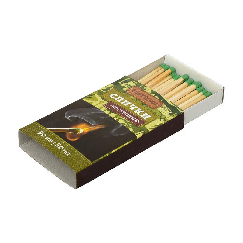 Спички "Костровые" 90мм 30шт/упак  BOYSCOUT