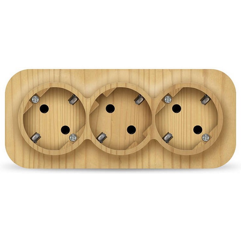 Розетка о/у 3-мест. с заз. Сосна 16А IP20 IONICH 1440