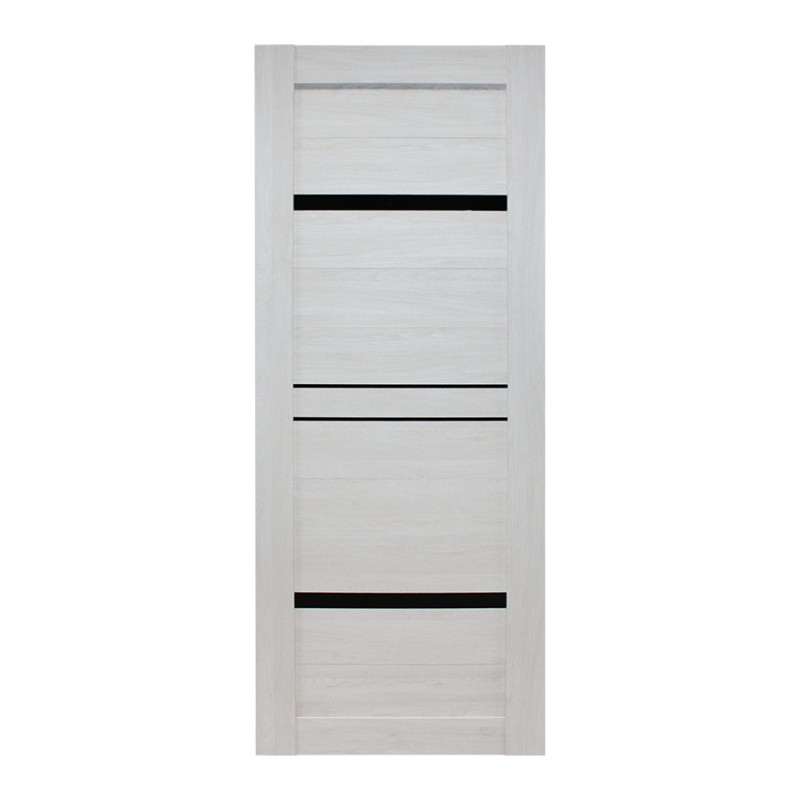 Дверное полотно ПВХ мод. №18 Жемчужный 2000х600 стекло черное