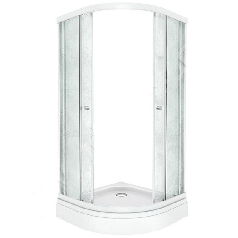 Душевой уголок 90*90 полукруглый "ЛАЙТ А" низ.подд,Градиент,Белый 