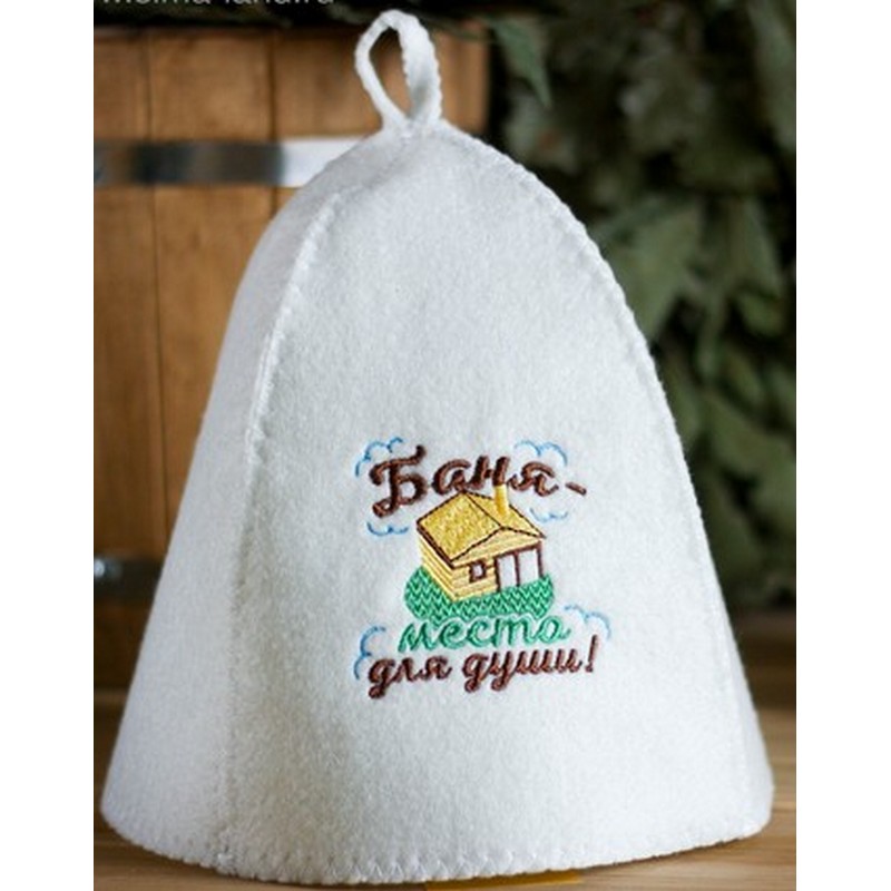 Шапка банная "Баня-место для души"
