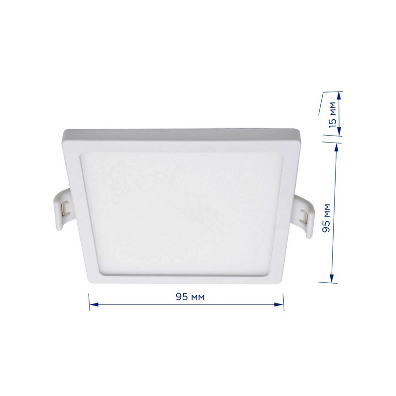 Светильник LED встраив. ультратонкий 8вт 4500К квадр.бел. 95х95х15мм 640lm APEYRON 06-26